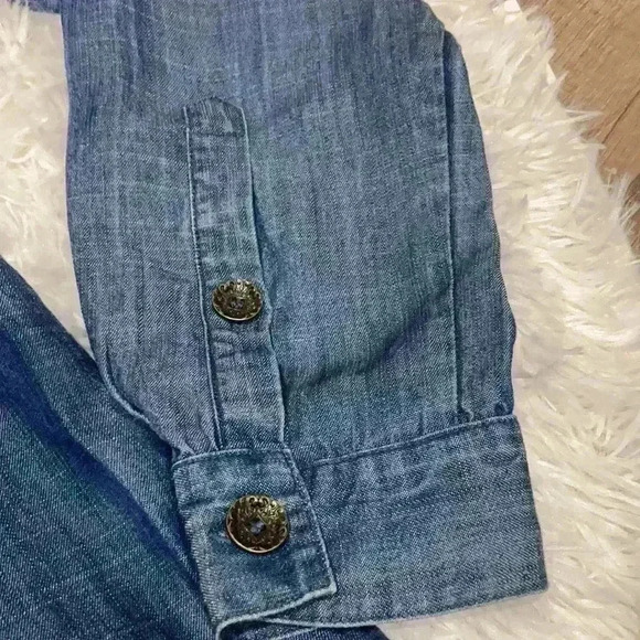 Soft Surroundings long sleeve chambray lagenlook comfy top size xsmall - Picture 4 of 6